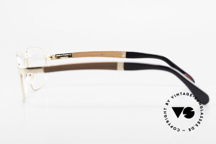 Bugatti 548 Padouk Edelholz Brille Gold L, absolutes Spitzen-Produkt in Design & Verarbeitung, Passend für Herren