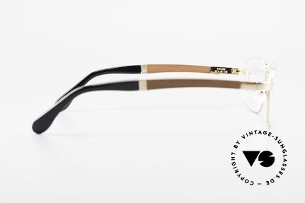 Bugatti 548 Padouk Edelholz Brille Gold L, ungetragenes Luxus-Modell; eine Rarität für Kenner, Passend für Herren