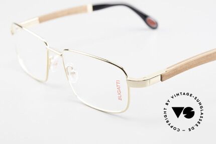 Bugatti 548 Padouk Edelholz Brille Gold L, Größe: large, Passend für Herren