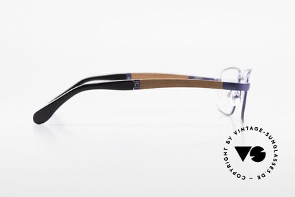 Bugatti 548 Padouk Holzbrille Nachtblau M, flexible Federscharniere für eine optimale Passform, Passend für Herren