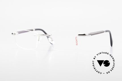 Bugatti 545 Weissgold Echthorn Randlos, randlose Bugatti LUXUS-Brille; HIGH-END Qualität, Passend für Herren