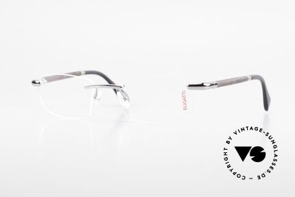 Bugatti 546 Ruthenium Echthorn Randlos, randlose Bugatti LUXUS-Brille; HIGH-END Qualität, Passend für Herren