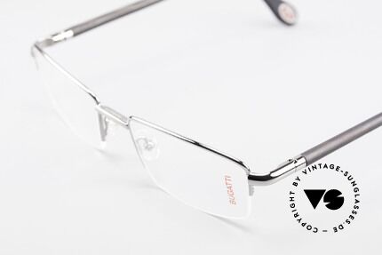 Bugatti 535 Naturhorn Brille Palladium, flexible Federscharniere für eine optimale Passform, Passend für Herren