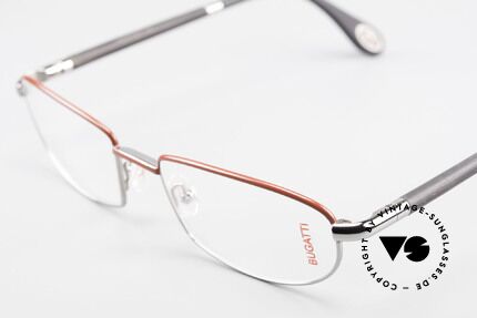 Bugatti 541 Naturhorn Brille Palladium, flexible Federscharniere für eine optimale Passform, Passend für Herren