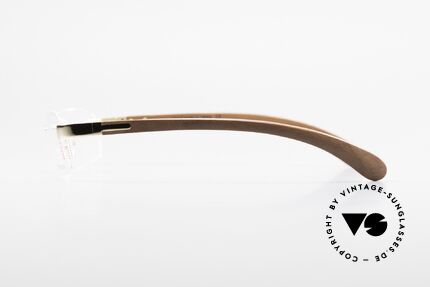 Bugatti 517 Kotibé Tropenholz Gold Brille, Metall-Fassung (LARGE Größe) ist 22kt gold-plattiert, Passend für Herren