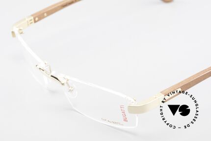 Bugatti 517 Kotibé Tropenholz Gold Brille, absolutes Spitzen-Produkt in Design & Verarbeitung, Passend für Herren