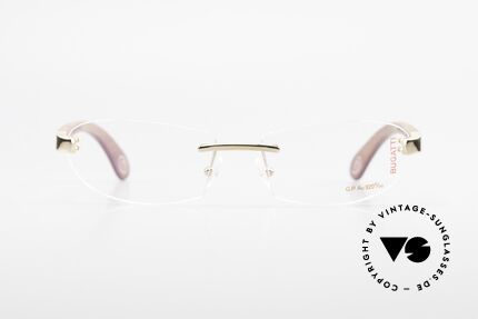 Bugatti 518 Kotibé Edelholz Gold Brille, Bügel sind aus kostbarem Kotibé Edelholz aus Gabun, Passend für Herren