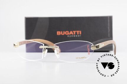 Bugatti 518 Kotibé Edelholz Gold Brille, Größe: large, Passend für Herren