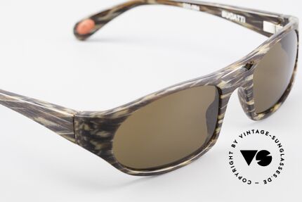 Bugatti 220 Designer Luxus Sonnenbrille, dunkelbraune Sonnengläser (100% UV Protection), Passend für Herren
