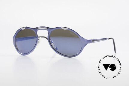 Bugatti 13164 Limited Luxus Vintage Sonnenbrille, elegante BUGATTI vintage Sonnenbrille in blau-metallic, Passend für Herren