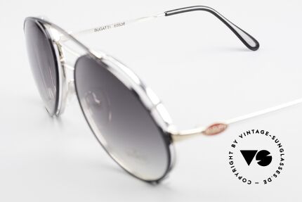Bugatti 65536 Vintage Brille mit Sonnen Clip, Größe: large, Passend für Herren