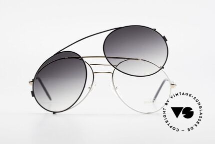 Bugatti 65536 Vintage Brille mit Sonnen Clip, Größe: large, Passend für Herren