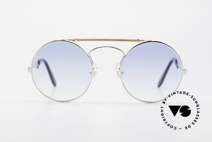 Bugatti 11709 80er Luxus Sonnenbrille Rund, sehr kostbares LUXUSmodell mit Feder-Scharnieren, Passend für Herren