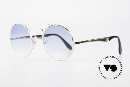 Bugatti 11709 80er Luxus Sonnenbrille Rund, eine runde vintage Bugatti Brille ist äußerst selten, Passend für Herren