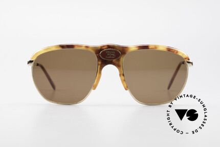 Bugatti 65218 Alte 70er Bugatti Sonnenbrille, elegante Schildpatt-Optik (Original aus den 70ern), Passend für Herren