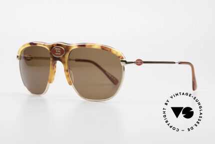 Bugatti 65218 Alte 70er Bugatti Sonnenbrille, Medium Fassung (55mm) mit zentralem Bugatti-Logo, Passend für Herren