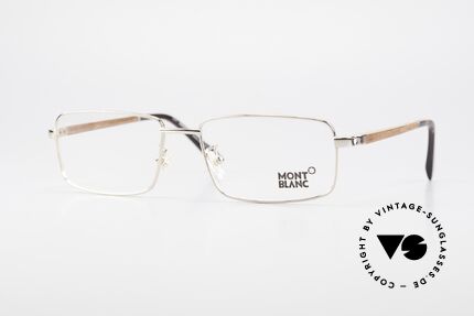 Montblanc MB389 Vergoldete Herren Holzbrille, Mont Blanc Holzbrille, 389, color 028, Gr. 55/17, 140, Passend für Herren