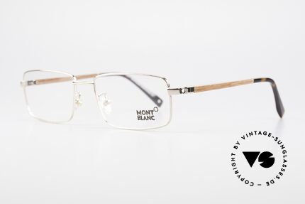Montblanc MB389 Vergoldete Herren Holzbrille, vergoldete Fassung mit Holzbügeln (20 Gramm leicht), Passend für Herren