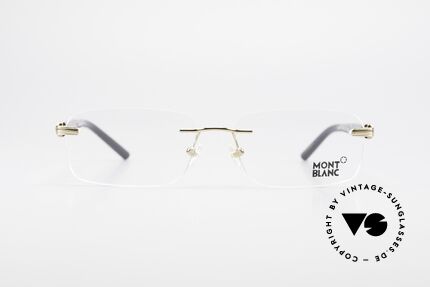 Montblanc MB337 Randlosbrille Vergoldet Luxus, charakteristisches Mont Blanc Design in schwarz-gold, Passend für Herren
