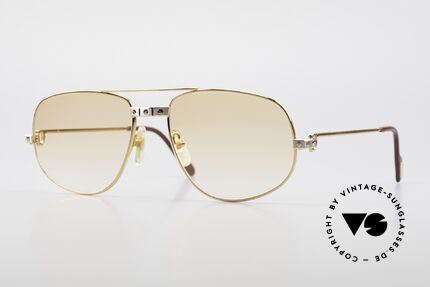Cartier Romance Santos - L Luxus Vintage Sonnenbrille 80er, vintage CARTIER Luxus-Sonnenbrille; Modell ROMANCE, Passend für Herren