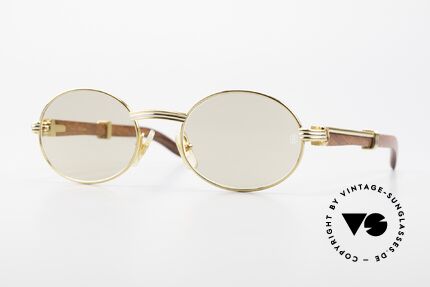 Cartier Giverny Ovale Edelholz Sonnenbrille, außergewöhnliche CARTIER vintage Luxus-Brille, Passend für Herren und Damen