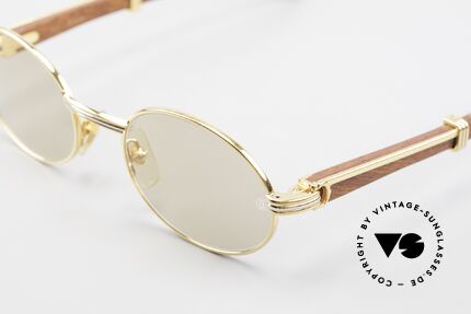 Cartier Giverny Ovale Edelholz Sonnenbrille, 2nd hand in absolut neuwertigem Zustand + OVP, Passend für Herren und Damen