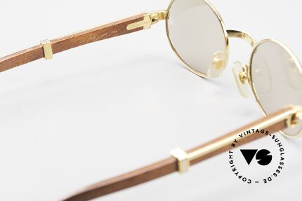 Cartier Giverny Ovale Edelholz Sonnenbrille, Größe: small, Passend für Herren und Damen