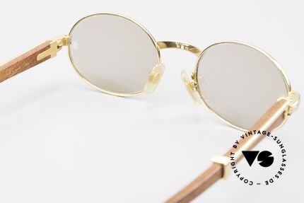 Cartier Giverny Ovale Edelholz Sonnenbrille, Größe: small, Passend für Herren und Damen