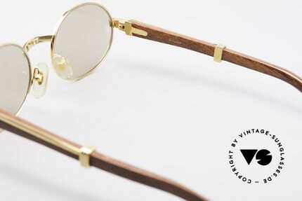 Cartier Giverny Ovale Edelholz Sonnenbrille, Größe: small, Passend für Herren und Damen