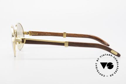 Cartier Giverny Ovale Edelholz Sonnenbrille, Größe: small, Passend für Herren und Damen