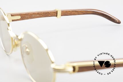 Cartier Giverny Ovale Edelholz Sonnenbrille, Größe: small, Passend für Herren und Damen