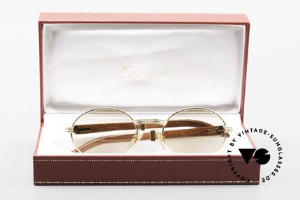Cartier Giverny Ovale Edelholz Sonnenbrille, Größe: small, Passend für Herren und Damen