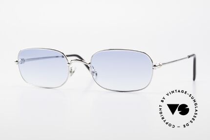 Cartier Deimios 90er Luxus Platin Sonnenbrille, eckige CARTIER Sonnenbrille in Größe 52/21, 135, Passend für Herren und Damen