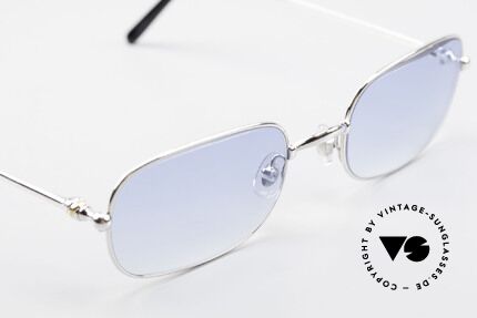 Cartier Deimios 90er Luxus Platin Sonnenbrille, hellblaue Sonnengläser (daher auch abends tragbar), Passend für Herren und Damen