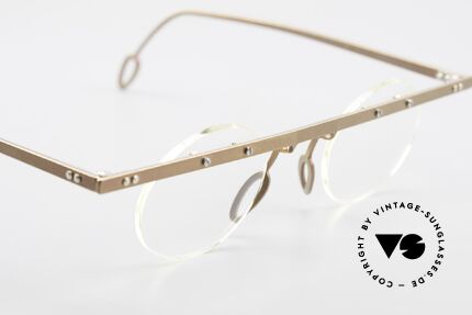 Theo Belgium Tita VII 9 Titanium 90er Vintage Brille, die Gläser sind mit Schrauben am Titan-Rahmen fixiert, Passend für Herren und Damen