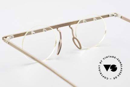 Theo Belgium Tita VII 9 Titanium 90er Vintage Brille, die runden Demo-Gläser können beliebig ersetzt werden, Passend für Herren und Damen