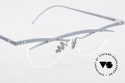 Theo Belgium Tita III 5 Crazy Vintage Brille XL 90er, die Gläser sind mit Schrauben am Titan-Rahmen fixiert, Passend für Herren und Damen