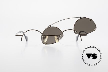 Theo Belgium Poco Kleine Brille mit Sonnenclip, die Fassung kann natürlich beliebig verglast werden, Passend für Herren und Damen