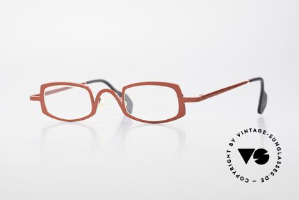 Theo Belgium Rectangle Rote Vintage Brille Damen, THEO Belgium Brille, Damen-Modell in rot-metallic!, Passend für Damen