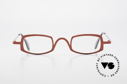 Theo Belgium Rectangle Rote Vintage Brille Damen, 'Theo' bekannt als Gegenpol zum üblich 'Mainstream', Passend für Damen