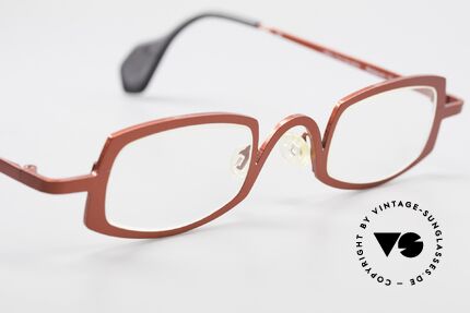 Theo Belgium Rectangle Rote Vintage Brille Damen, sozusagen: eine Designer-Brille mit Symbol-Charakter, Passend für Damen