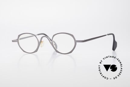 Theo Belgium Flower Runde Vintage Designerbrille, THEO Belgium Brille, Unisex-Modell; grau-metallic!, Passend für Herren und Damen
