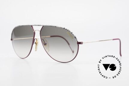 Carrera 5428 Rare Alte Sonnenbrille 80er, weinrot/gold & feiner Oberbalken in Marmor-Optik, Passend für Herren und Damen