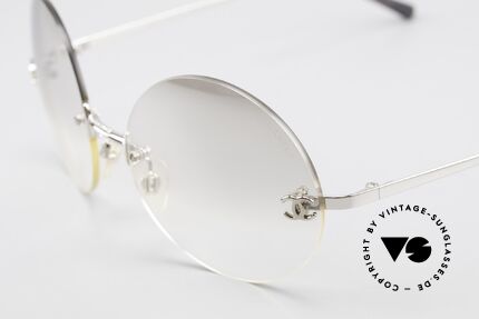 Chanel 4056 Runde Luxus Sonnenbrille 90er, Sonnengläser nur leicht getönt; auch abends tragbar, Passend für Herren und Damen
