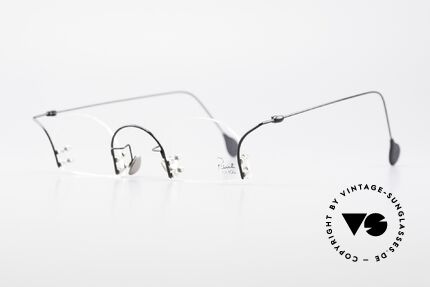 Paul Chiol 2000 Randlose Vintage Kunstbrille, filigran ausgeklügelte Formen; schlichtweg mondän, Passend für Herren und Damen