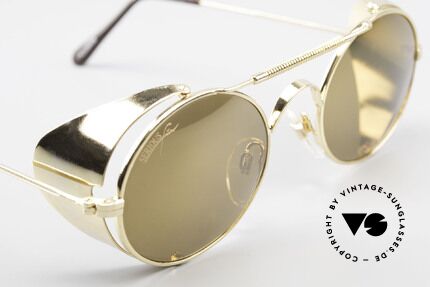Serious Fun Frogman Steampunk Sonnenbrille Gold, MINI-Kratzer auf den Gläsern durch die lange Lagerung, Passend für Herren und Damen