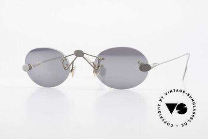 Paul Chiol 01 Kleine Randlose Sonnenbrille, vintage Paul Chiol Designer-Sonnenbrille der 90er, Passend für Herren und Damen
