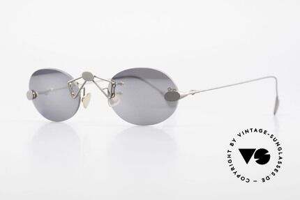 Paul Chiol 01 Kleine Randlose Sonnenbrille, filigran ausgeklügelte Formen; schlichtweg mondän, Passend für Herren und Damen