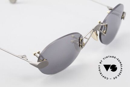 Paul Chiol 01 Kleine Randlose Sonnenbrille, ungetragenes Modell in SMALL Größe (nur 112mm)!, Passend für Herren und Damen