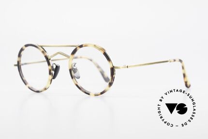 Gianni Versace 620 Runde 90er Vintage Brille, edle Farb-Kombination: antik messing & schildpatt, Passend für Herren und Damen